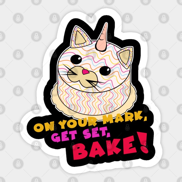 Great British baking cat Sticker by Brash Ideas